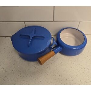 Dansk Kobenstyle Cookware Set Unisex OS Blue Good Vintage Enamel Teak Handle
